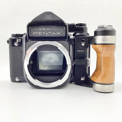 【最速発送】PENTAX 67 木製グリップ付き【難有】