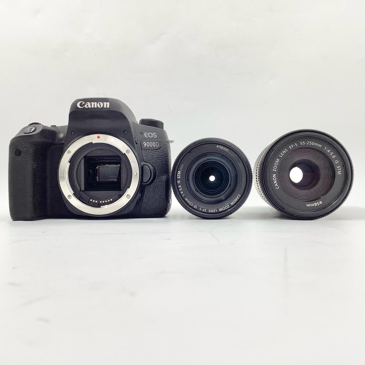 【全額返金保証】【最速発送】Canon デジタル一眼 EOS 9000D ダブルズームキット ブラック 動作確認済