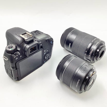 【全額返金保証】【最速発送】Canon デジタル一眼 EOS 9000D ダブルズームキット ブラック 動作確認済