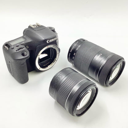 【全額返金保証】【最速発送】Canon デジタル一眼 EOS 9000D ダブルズームキット ブラック 動作確認済