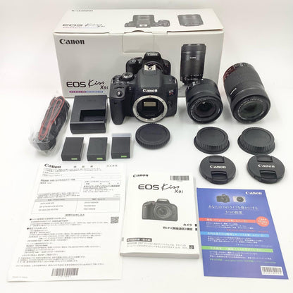 【全額返金保証】【最速発送】Canon デジタル一眼 EOS kiss X9i ダブルズームキット ブラック 美品 動作確認済