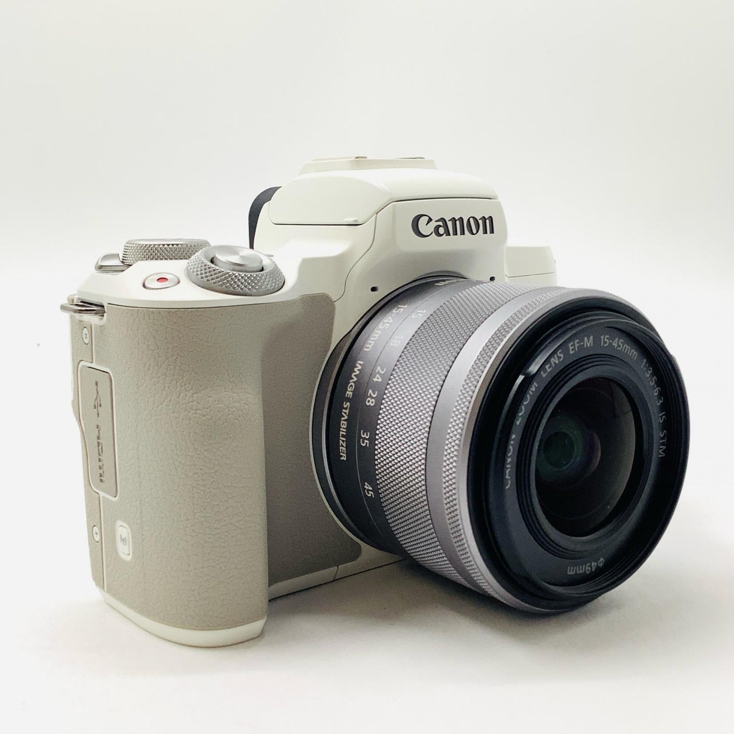 【全額返金保証】【最速発送】Canon デジタル一眼 EOS Kiss M2 EF-M15-45 IS STM レンズキット ホワイト 美品 動作確認済