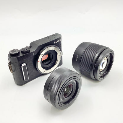 【全額返金保証】【最速発送】Panasonic デジタル一眼 LUMIX DC-GF10W-K ダブルレンズキット ブラック 美品 動作確認済
