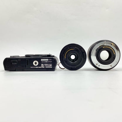 【全額返金保証】【最速発送】Panasonic デジタル一眼 LUMIX DC-GF10W-K ダブルレンズキット ブラック 美品 動作確認済