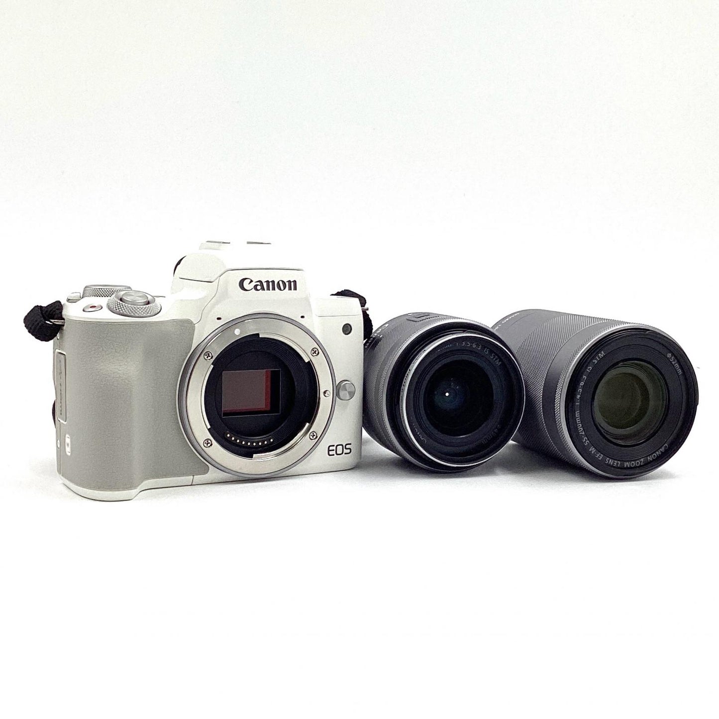 【全額返金保証】【最速発送】Canon デジタル一眼 EOS Kiss M2 ダブルズームキット ホワイト 超美品 動作確認済