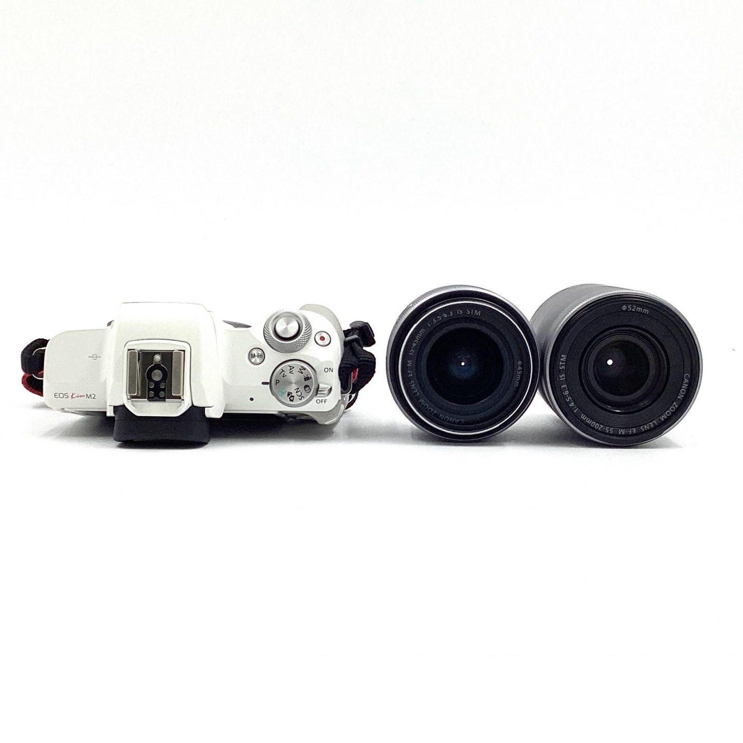 【全額返金保証】【最速発送】Canon デジタル一眼 EOS Kiss M2 ダブルズームキット ホワイト 超美品 動作確認済