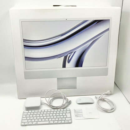 【全額返金保証】【最速発送】Apple iMac 24インチ Apple M3 8GB SSD 256GB シルバー 美品 動作確認済