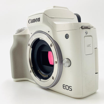 【全額返金保証】【最速発送】Canon デジタル一眼 EOS Kiss M2 ボディ ホワイト 美品 動作確認済