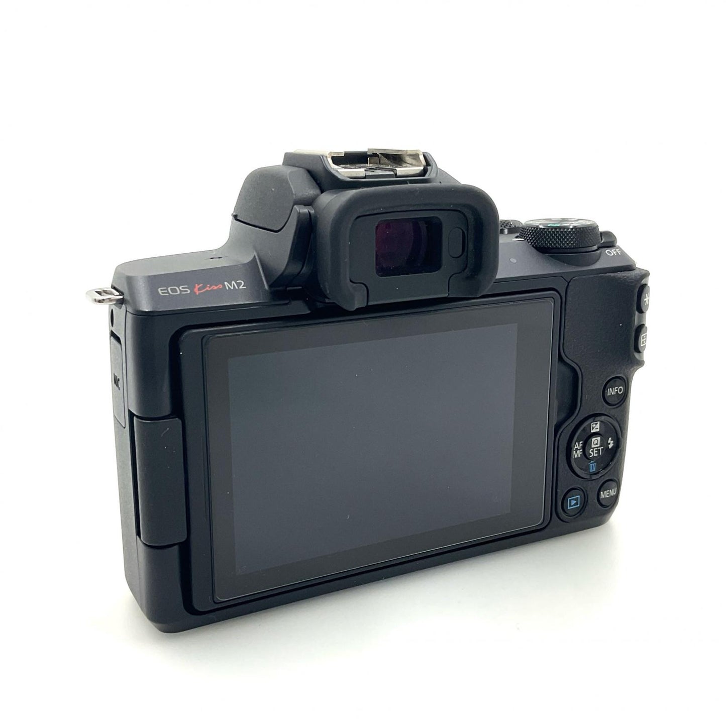 【全額返金保証】【最速発送】Canon デジタル一眼 EOS Kiss M2 EF-M15-45 IS STM レンズキット ブラック 美品 動作確認済