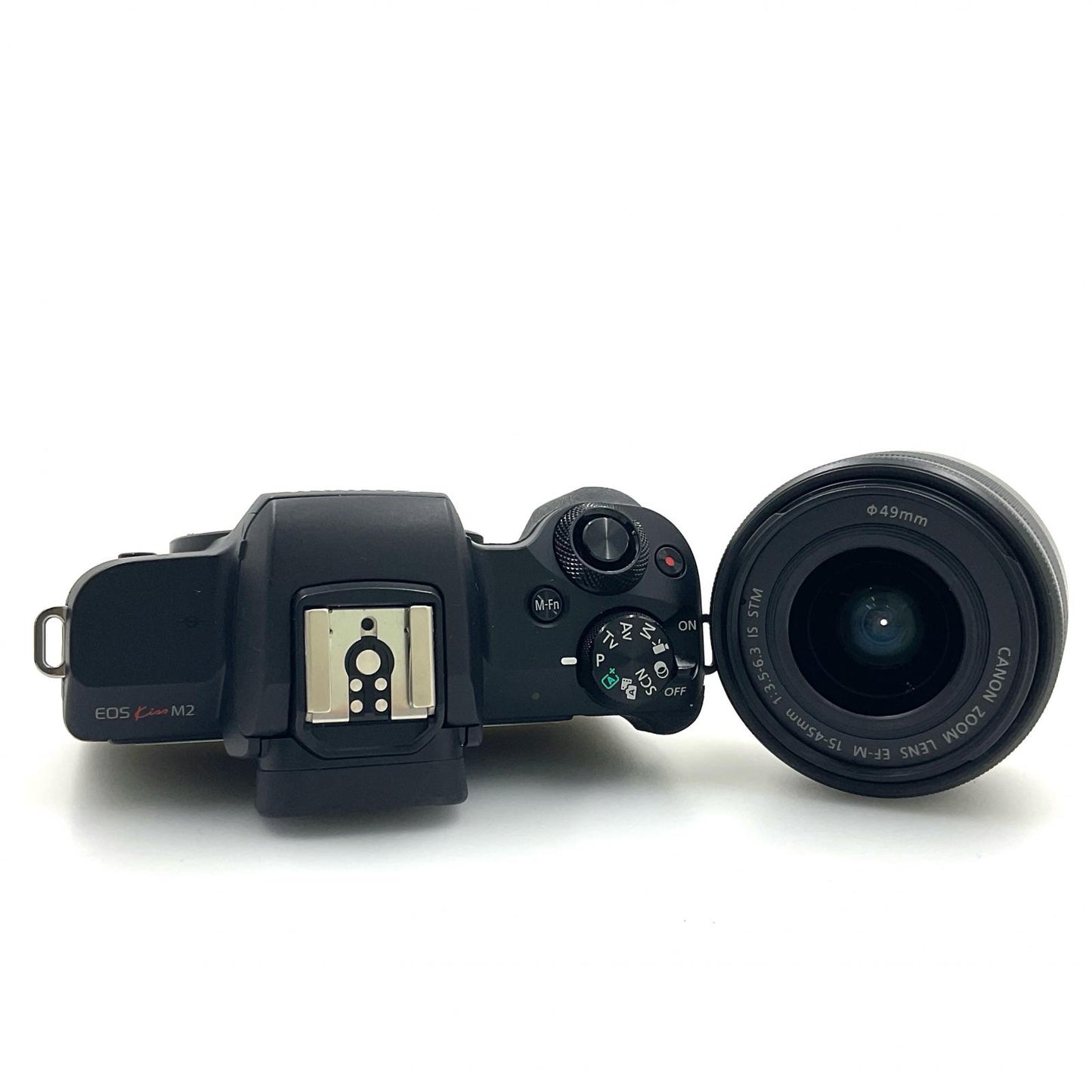 【全額返金保証】【最速発送】Canon デジタル一眼 EOS Kiss M2 EF-M15-45 IS STM レンズキット ブラック 美品 動作確認済