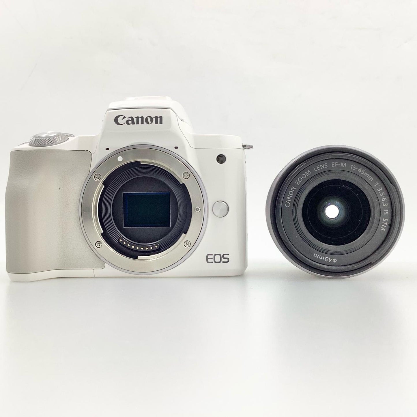 【全額返金保証】【最速発送】Canon デジタル一眼 EOS Kiss M EF-M15-45 IS STM レンズキット ホワイト 動作確認済