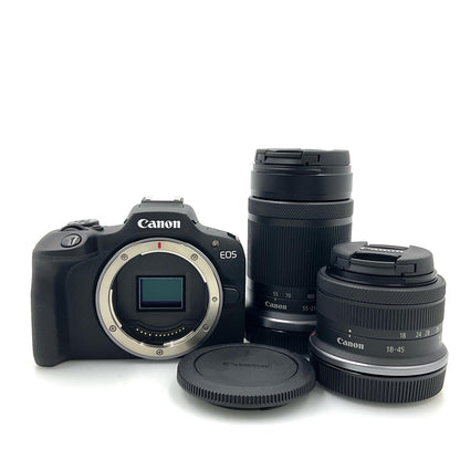 【全額返金保証】【最速発送】Canon デジタル一眼 EOS R100 ダブルズームキット ブラック 超美品 動作確認済