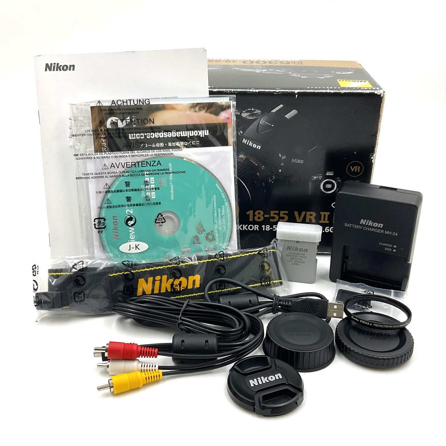 【全額返金保証】【最速発送】Nikon デジタル一眼 D5300 18-55 VR II レンズキット ブラック 動作確認済