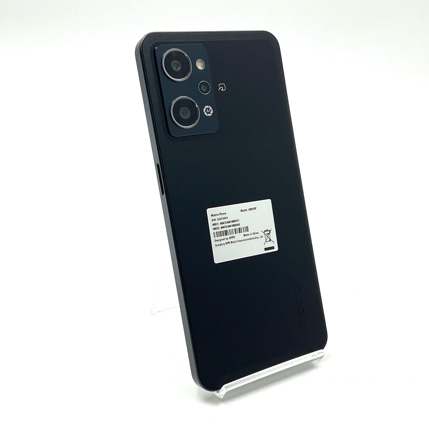 【全額返金保証】【最速発送】OPPO Reno 9:00 AM 128GB ナイトブラック Y!mobile A301OP 白ロム 美品 動作確認済