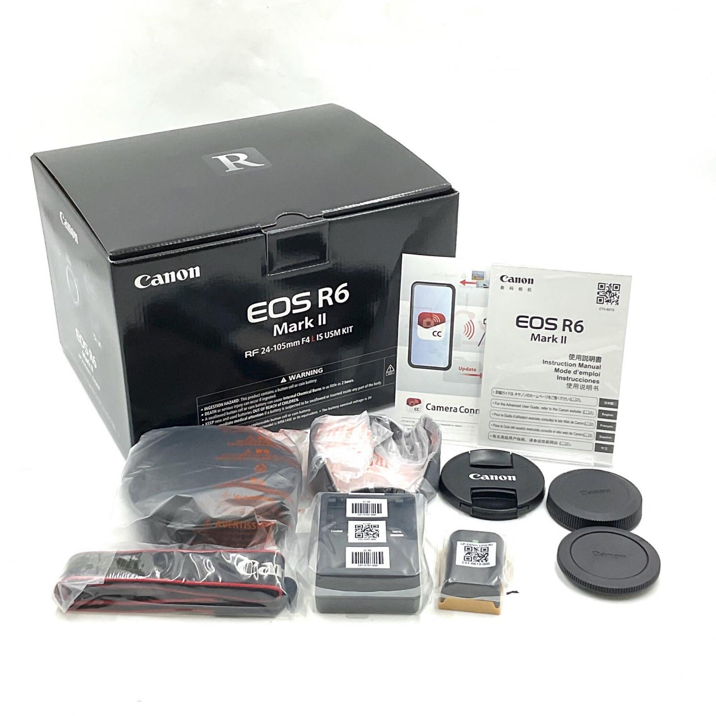 【全額返金保証】【最速発送】Canon デジタル一眼 EOS R6 Mark II RF24-105L IS USM レンズキット ブラック 新品未開封 即納OK