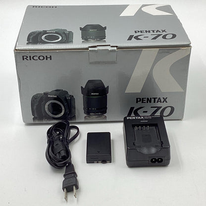 【全額返金保証】【最速発送】PENTAX デジタル一眼 K-70 ボディ シルバー 美品 動作確認済