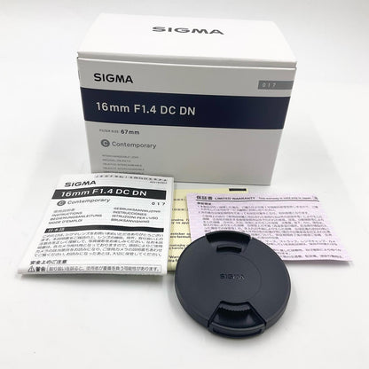 【全額返金保証】【最速発送】SIGMA 16mm F1.4 DC DN Contemporary [フジフイルム用] 美品 動作確認済