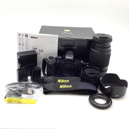 【全額返金保証】【最速発送】Nikon デジタル一眼 Z50 ダブルズームキット ブラック 美品 動作確認済