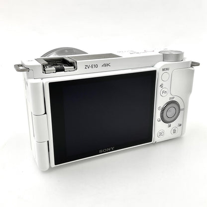 【全額返金保証】【最速発送】Sony デジタル一眼 VLOGCAM ZV-E10L パワーズームレンズキット [ホワイト] ホワイト 超美品 動作確認済