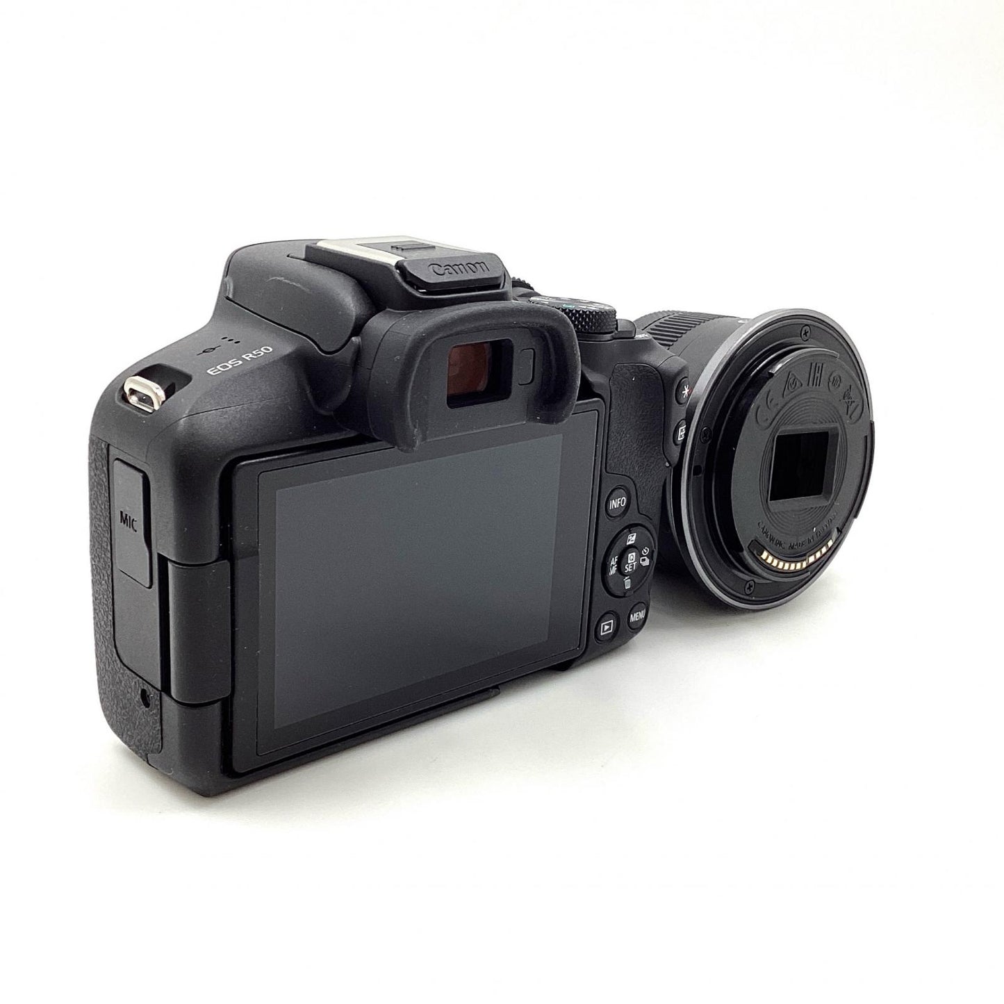 【全額返金保証】【最速発送】Canon デジタル一眼 EOS R50 RF-S18-45 IS STM レンズキット [ブラック] ブラック 美品 動作確認済