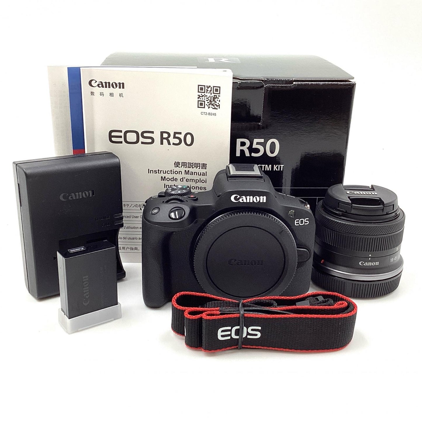 【全額返金保証】【最速発送】Canon デジタル一眼 EOS R50 RF-S18-45 IS STM レンズキット [ブラック] ブラック 美品 動作確認済