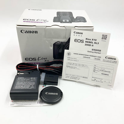 【全額返金保証】【最速発送】Canon デジタル一眼 EOS Kiss X10 EF-S18-55 IS STM レンズキット ブラック 動作確認済