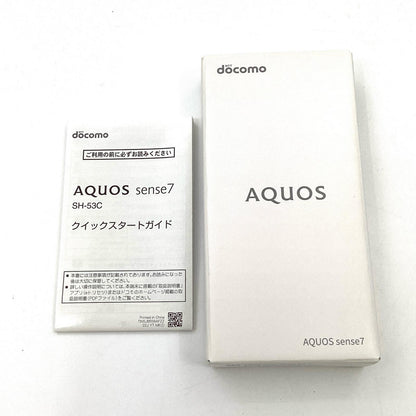 【全額返金保証】【最速発送】SHARP AQUOS sense7 128GB Blue docomo SH-53C 白ロム 美品 動作確認済