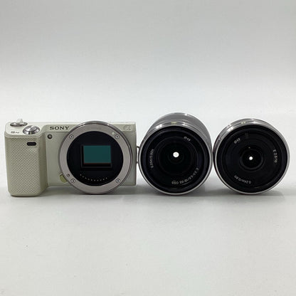 【全額返金保証】【最速発送】Sony デジタル一眼 α NEX-5NY ダブルズームレンズキット  ホワイト 動作確認済