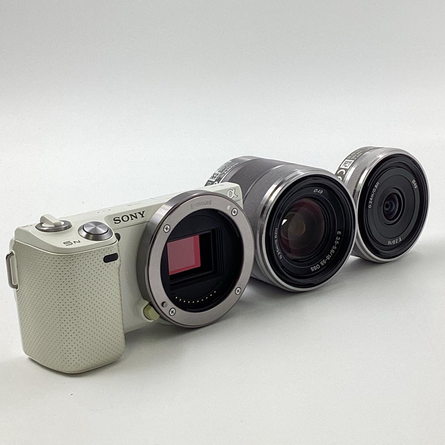 【全額返金保証】【最速発送】Sony デジタル一眼 α NEX-5NY ダブルズームレンズキット  ホワイト 動作確認済
