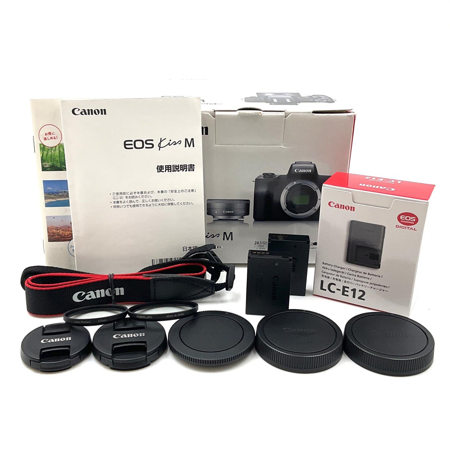 【全額返金保証】【最速発送】Canon デジタル一眼 EOS Kiss M ダブルレンズキット ブラック 美品 動作確認済