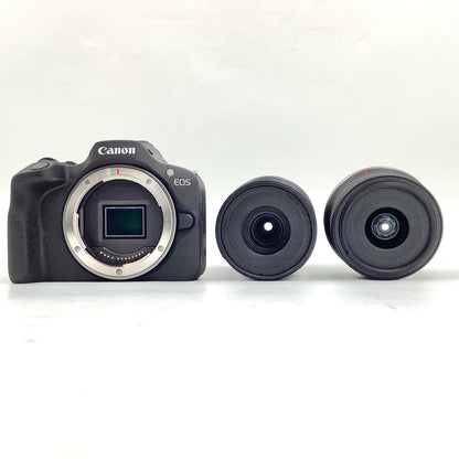 【全額返金保証】【最速発送】Canon デジタル一眼 EOS R100 ダブルズームキット ブラック 超美品 動作確認済
