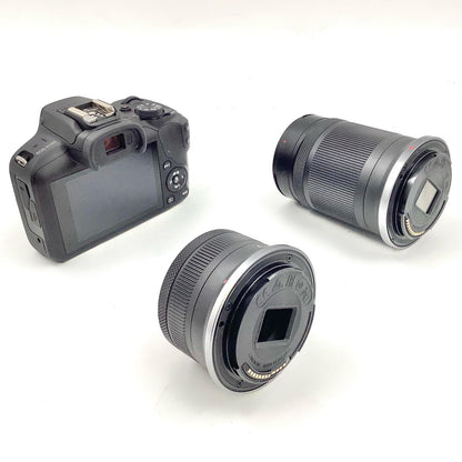 【全額返金保証】【最速発送】Canon デジタル一眼 EOS R100 ダブルズームキット ブラック 超美品 動作確認済