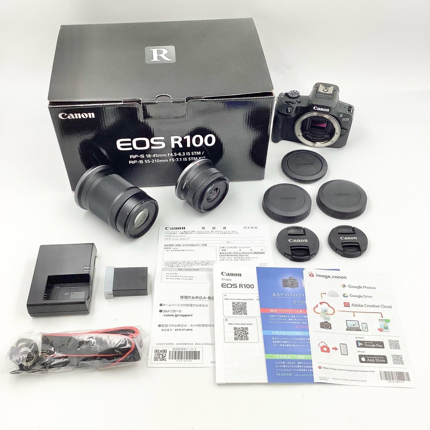 【全額返金保証】【最速発送】Canon デジタル一眼 EOS R100 ダブルズームキット ブラック 超美品 動作確認済