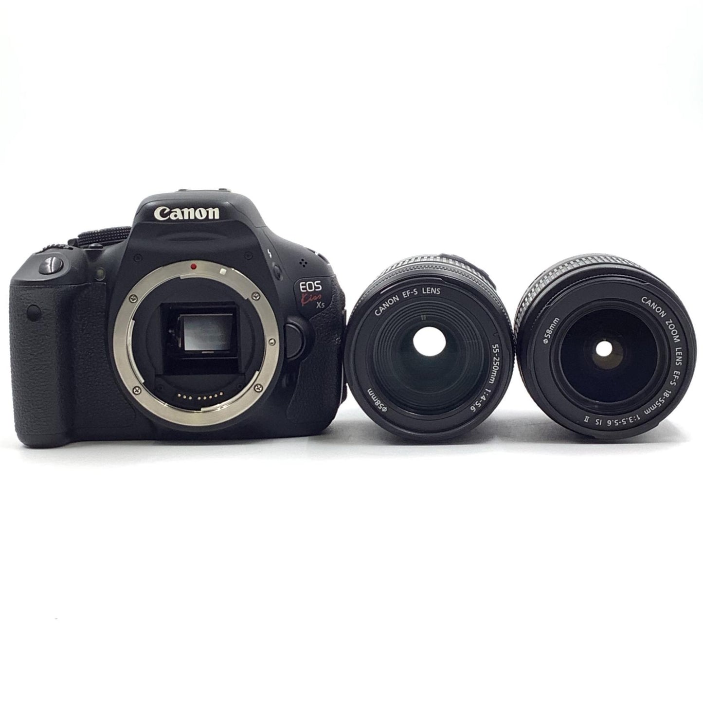 【全額返金保証】【最速発送】Canon デジタル一眼 EOS Kiss X5 ダブルズームキット ブラック 美品 動作確認済