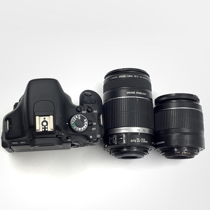 【全額返金保証】【最速発送】Canon デジタル一眼 EOS Kiss X5 ダブルズームキット ブラック 美品 動作確認済
