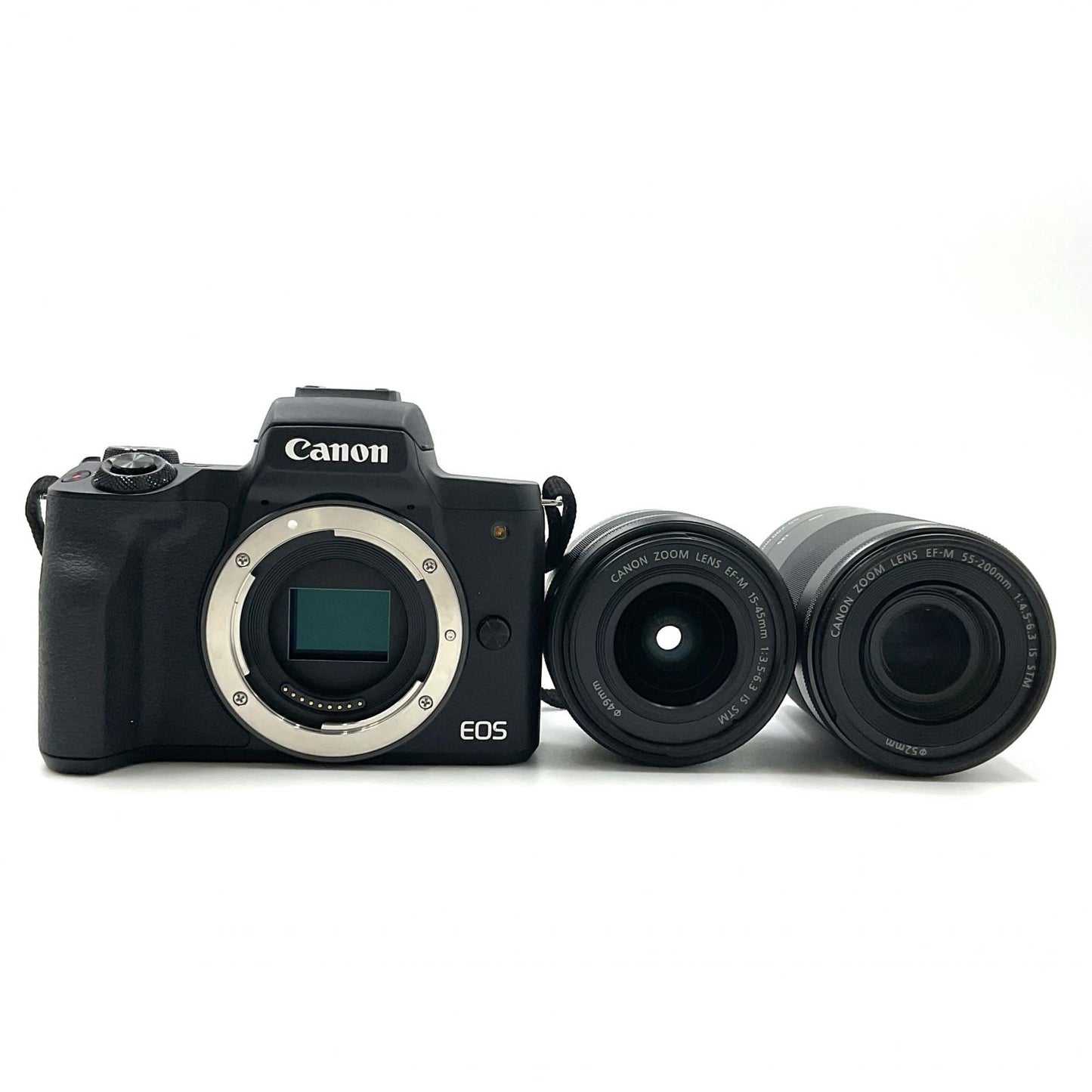 【全額返金保証】【最速発送】Canon デジタル一眼 　EOS Kiss M2 ダブルズームキット ブラック 動作確認済