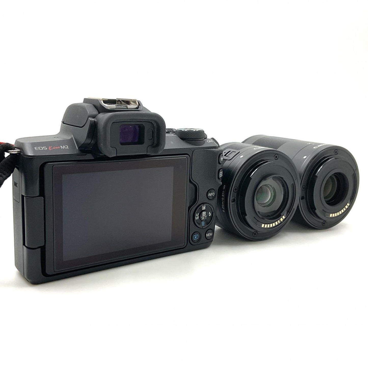 【全額返金保証】【最速発送】Canon デジタル一眼 　EOS Kiss M2 ダブルズームキット ブラック 動作確認済