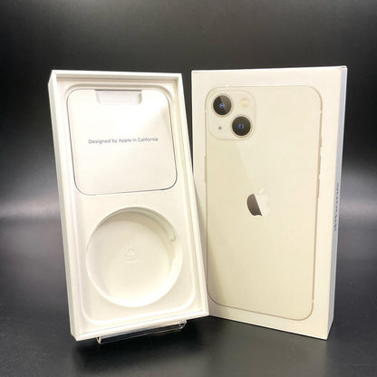 【全額返金保証】【最速発送】Apple iPhone iPhone 13 128GB スターライト au 白ロム 動作確認済 85%