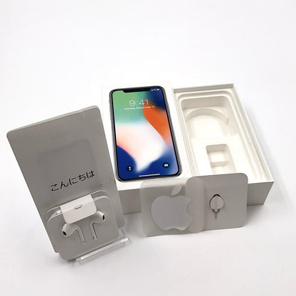 【全額返金保証】【最速発送】Apple iPhone iPhone X 256GB シルバー docomo 白ロム 動作確認済 80%