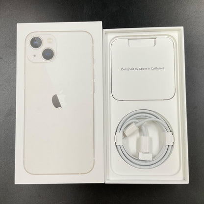 【全額返金保証】【最速発送】Apple iPhone iPhone 13 128GB スターライト au 動作確認済 85%