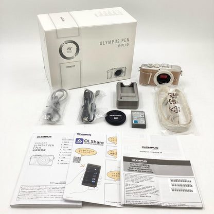 【全額返金保証】【最速発送】OLYMPUS デジタル一眼 PEN E-PL10 ボディ ブラウン 美品 動作確認済