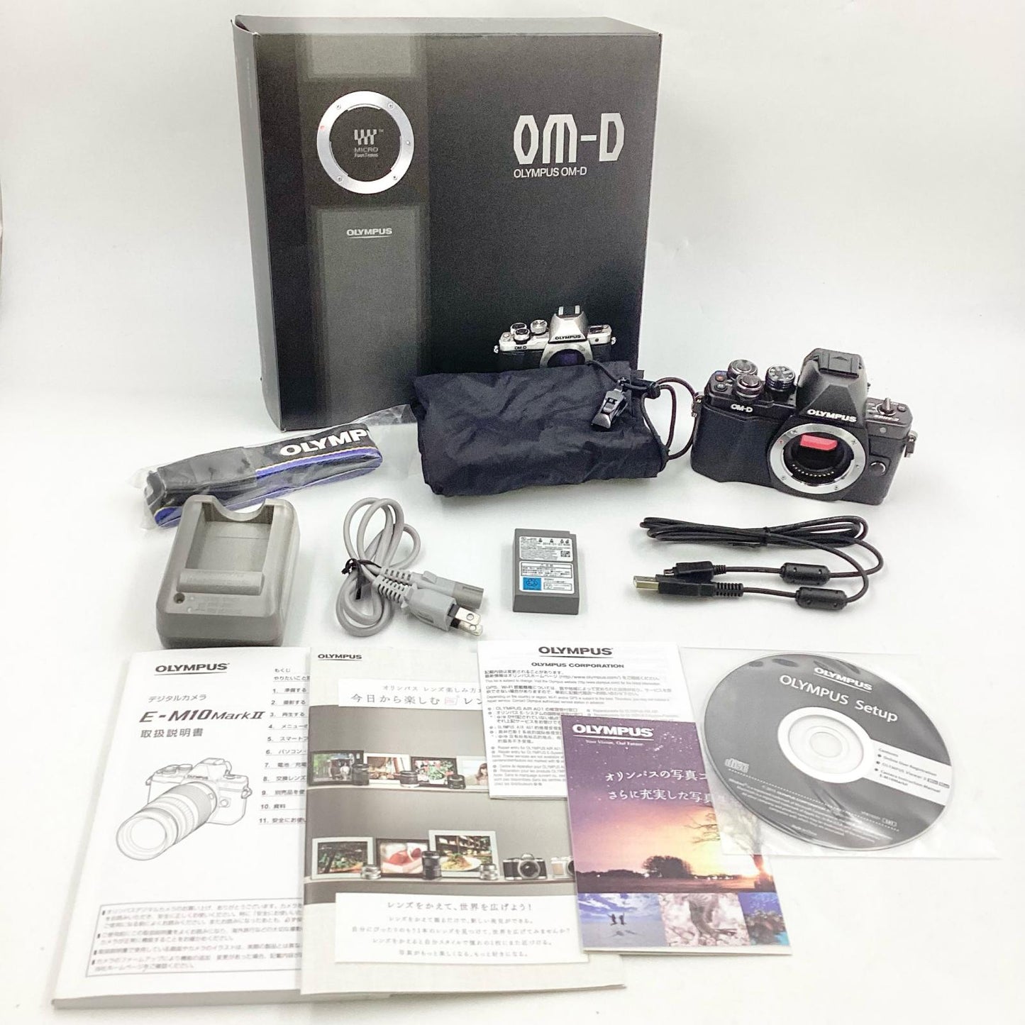 【全額返金保証】【最速発送】OLYMPUS デジタル一眼 OM-D E-M10 Mark II ボディ ブラック 美品 動作確認済