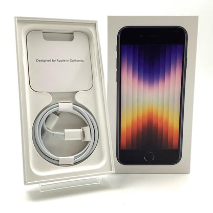 【全額返金保証】【最速発送】Apple iPhone iPhone SE（第3世代） 128GB ミッドナイト Softbank 白ロム 動作確認済 84%