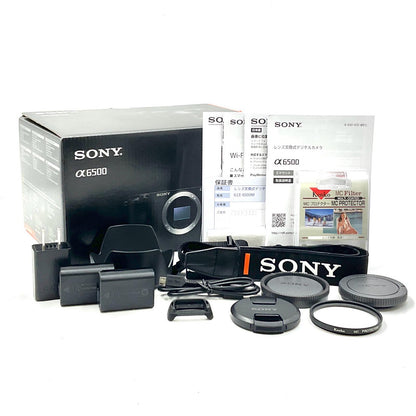 【全額返金保証】【最速発送】Sony デジタル一眼 α6500 ILCE-6500M 高倍率ズームレンズキット ブラック 美品 動作確認済