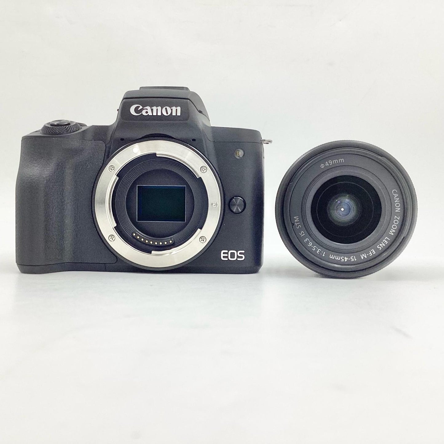 【全額返金保証】【最速発送】Canon デジタル一眼 EOS Kiss M2 EF-M15-45 IS STM レンズキット [ブラック] 美品 動作確認済