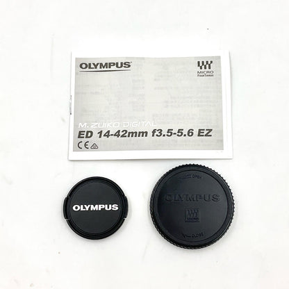 【全額返金保証】【最速発送】OLYMPUS M.ZUIKO DIGITAL ED 14-42mm F3.5-5.6 EZ [シルバー] 美品 動作確認済
