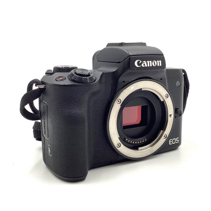 【全額返金保証】【最速発送】Canon デジタル一眼 EOS Kiss M ダブルズームキット ブラック 動作確認済