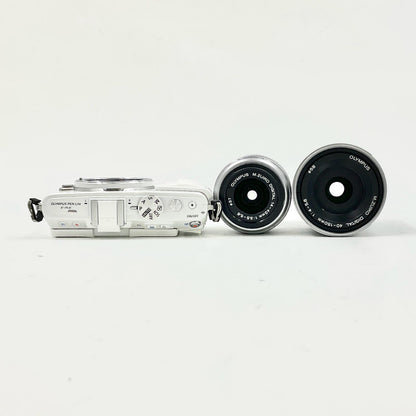【全額返金保証】【最速発送】OLYMPUS デジタル一眼 PEN Lite E-PL6 ダブルズームキット [ホワイト] 美品 動作確認済