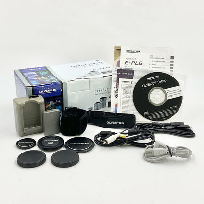 【全額返金保証】【最速発送】OLYMPUS デジタル一眼 PEN Lite E-PL6 ダブルズームキット [ホワイト] 美品 動作確認済