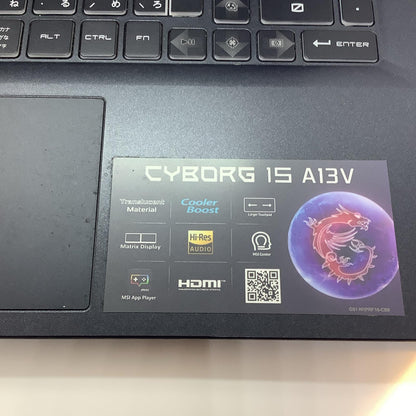 【全額返金保証】【最速発送】MSI Cyborg 15 A13VFK i7-13620H 16GB M.2 SSD 512GB RTX4060 Laptop 97% 美品 動作確認済